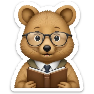 work with notebook quokka wearing glasses sticker