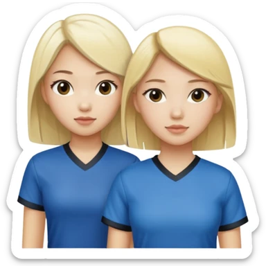 aisan girl and white girl with blonde hair going to the club sticker