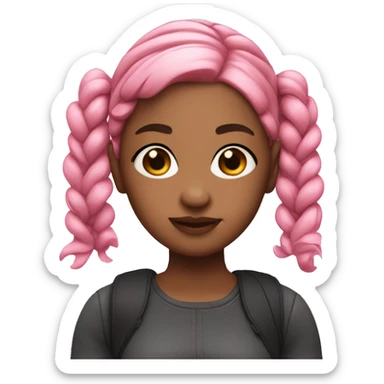 memoji girl pigtails pink hair sticker
