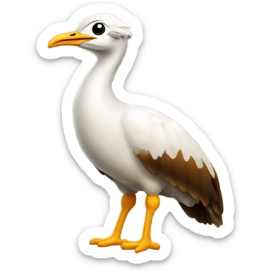the bustard bird stylized in for android and automotive industry where the whole bird is visible. Glossy. sticker