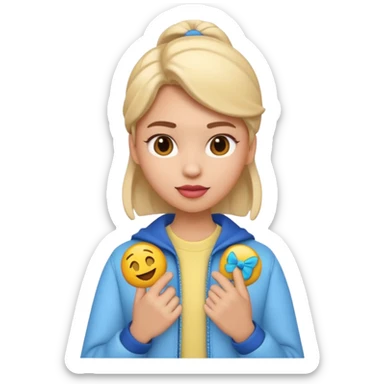 A 3D emoji with a Disney style that the depicts a person who is learning to become a fashionista as her highchool extended profile. She is young in a highschool age. sticker