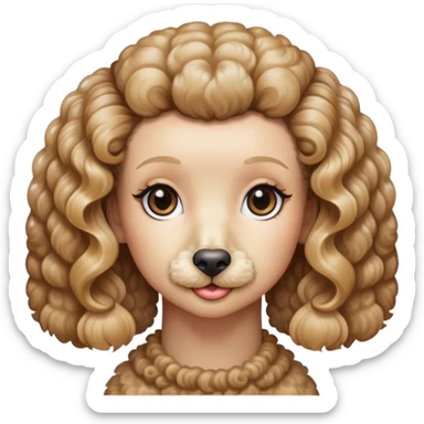 poodle with lady with balayage hair sticker