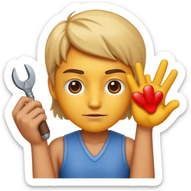 An emoji representing the ironman challenge for an mmorpg player who crafts everything themselves the hard way, and does not buy or sell items in-game. sticker