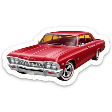 Satan’s streamlined Hot rod custom 1965 impala low rider four door carbon fiber hood body driving through hell  sticker