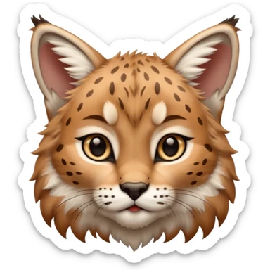 A high-resolution photo-realistic digital illustration of a baby lynx, chest upward A high-resolution, photo-realistic digital illustration of a majestic young Eurasian lynx, shown from the shoulder upwards with lynx markings sticker