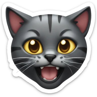 angr cray cat sticker