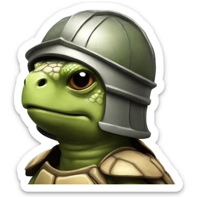 turtle with roman helmet  and lance sticker