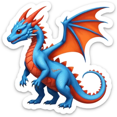Dutch-Angel-Dragon-Salandit-Salamence-Drudigon-fusion-animal-creature, full body  sticker