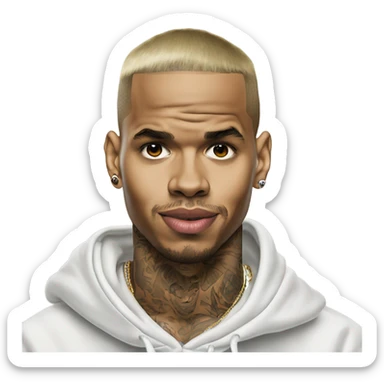 Hyper Realistic Chris Brown forever album  sticker