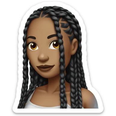 pretty woman with black box braids sticker