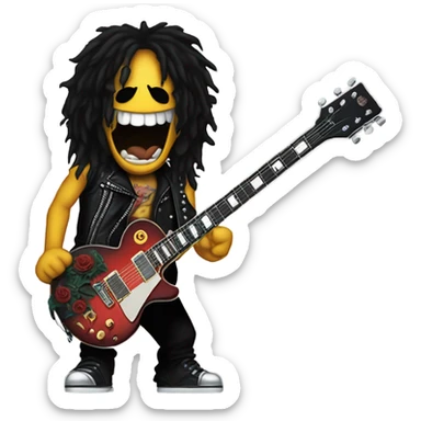 slash from guns n’ roses smiley face without body or guitar sticker