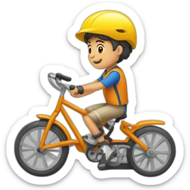 niño en bicicleta repartidor de periódicos sticker