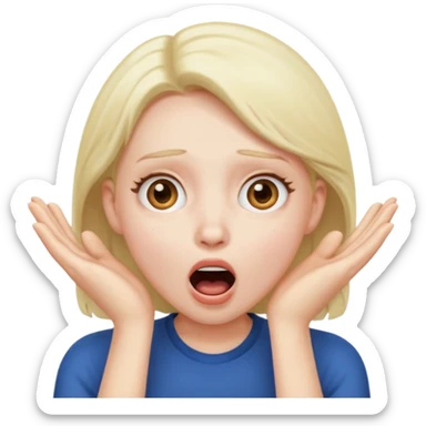 Shocked hands on face sticker