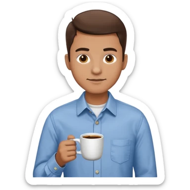 man, hold a cup of coffee sticker