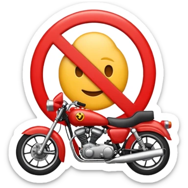 Vreau un emoji cu stop și sa fie împotriva motocicletelor sa fie interzise sticker