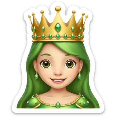 cute frog princess sat on a throne sticker