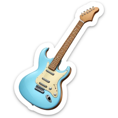 electro guitar light blue sticker