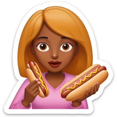 Mariana Eating a Hot Dog sticker