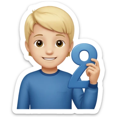 A Lil kid holding 6 7  sticker