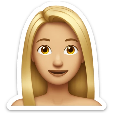 blond highlights on brown long straight haired woman tanned and beautiful emoji sticker