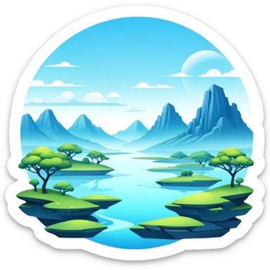 Futuristic aesthetic full scenic SCENERY sticker