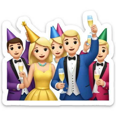 Maak een beeld voor een 50 jarig jubileum met veel kleur en confetti sticker