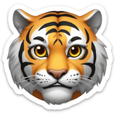 Tiger with evil face   jiu jitsu with his arms crossed sticker