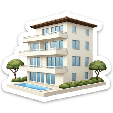 white 3 floor luxurious villa sticker