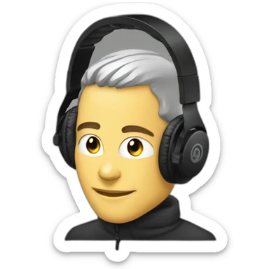 techno music producer rave headphones sticker