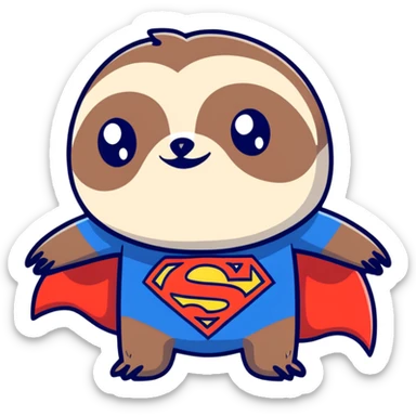 Sloth from The Goonies with Superman shirt sticker