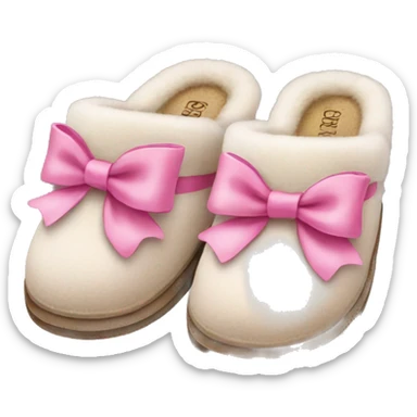 Ugg slippers with pink bow  sticker