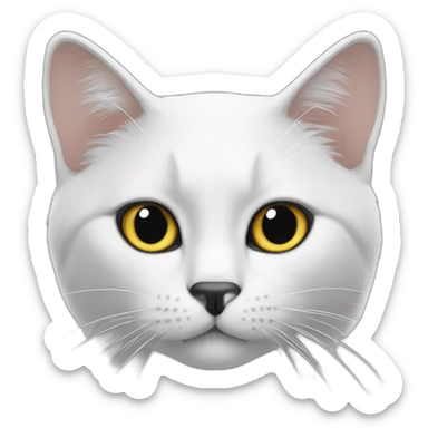 Gato blanco con negro  sticker