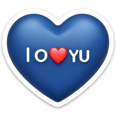 Dark Blue heart either the words I Love You Ry sticker