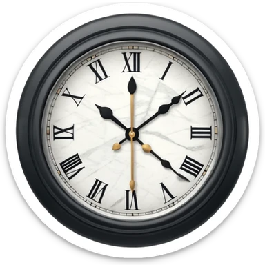 White marble effect Clock without outline sticker