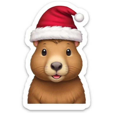 Asme un capivara con gorrito de navidad sticker