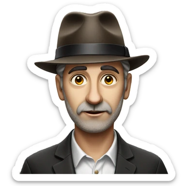 Jewish man in a Jewish hat photorealistic serious sticker