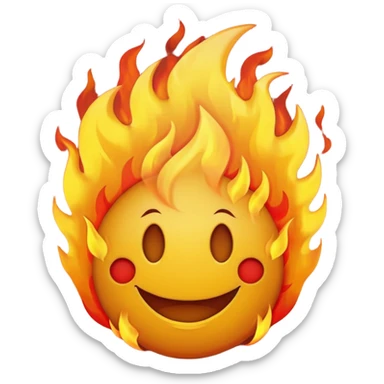 🙂🔥 cobine the two put the fire on topp of the head nothing more nothing less, stop with the ai don’t make it look like a person make it look like an yellow smiley face sticker