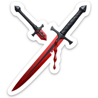 iOS emoji, dark fantasy dagger, obsidian blade, runes, blood drop, clean render, minimalism sticker