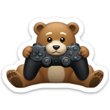 Ours qui joue à la ps 5 sticker