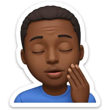 Make a black guy but he's closing his eyes and puckering his lips. Also it should look like he's trying not to laugh. sticker