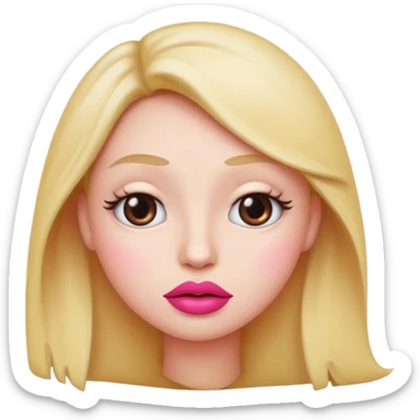 I want an emoji with the eyes looking to the side and with big pink lips and a judgemental face sticker