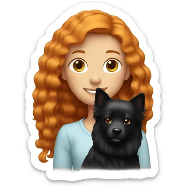 Ginger girl with black spitz sticker