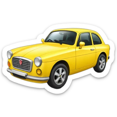 yellow car with 4 headlights called MG sticker