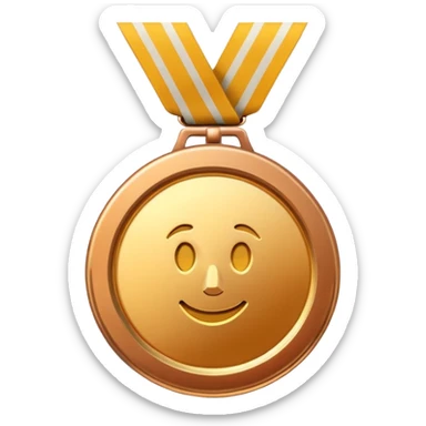 JUST THE CIRCLE  golden medal with a glossy finish sticker