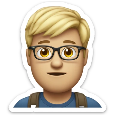 nerd that can't do anything and white chubby sticker