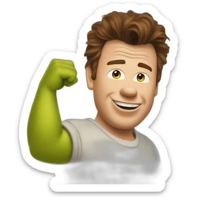 Shrek as rick astley doin the rickroll sticker