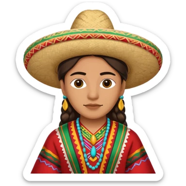 Mexican wearing ethnic clothes sticker