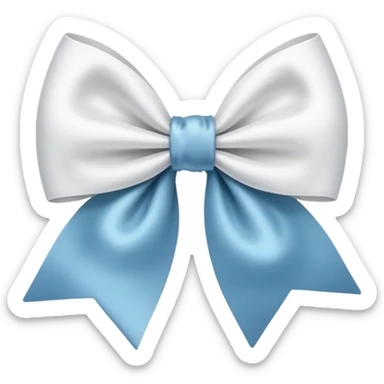 White bow on white bow sticker