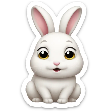 Shy bunny blushing sticker