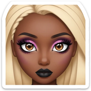 african, pretty eyes, pretty black makeup, pretty bratz baddie sticker